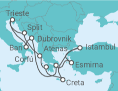 Itinerário do Cruzeiro Itália, Croácia, Grécia, Turquia - Costa Cruzeiros