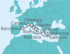 Itinerário do Cruzeiro França, Itália, Grécia - NCL Norwegian Cruise Line