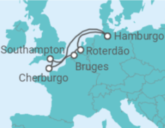 Itinerário do Cruzeiro Holanda, Bélgica, França, Reino Unido - AIDA
