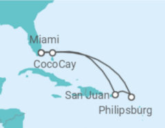 Itinerário do Cruzeiro Porto Rico, Sint Maarten - Royal Caribbean