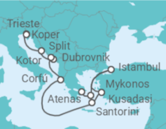 Itinerário do Cruzeiro De Trieste (Itália) a Atenas - NCL Norwegian Cruise Line