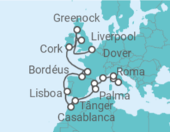 Itinerário do Cruzeiro De Civitavecchia (Roma) a Dover - Princess Cruises