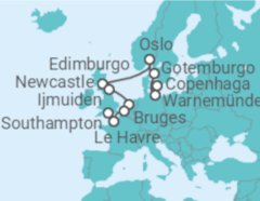 Itinerário do Cruzeiro Noruega, Alemanha, Holanda, Bélgica, França - NCL Norwegian Cruise Line