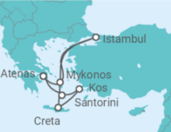 Itinerário do Cruzeiro Istambul e Ilhas Gregas - Costa Cruzeiros