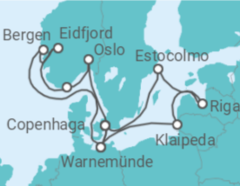 Itinerário do Cruzeiro Alemanha, Noruega, Dinamarca, Lituânia, Letónia, Suécia - MSC Cruzeiros