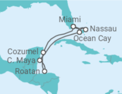 Itinerário do Cruzeiro Bahamas, EUA, México, Honduras - MSC Cruzeiros