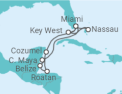 Itinerário do Cruzeiro México, Honduras, Belize, EUA, Bahamas - MSC Cruzeiros