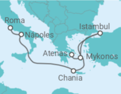 Itinerário do Cruzeiro Itália, Grécia, Turquia - Princess Cruises