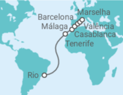 Itinerário do Cruzeiro Espanha, Marrocos - MSC Cruzeiros