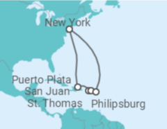 Itinerário do Cruzeiro Porto Rico, Ilhas Virgens Americanas, Sint Maarten - MSC Cruzeiros