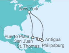 Itinerário do Cruzeiro Porto Rico, Ilhas Virgens Americanas, Sint Maarten, Antígua E Barbuda TI - MSC Cruzeiros