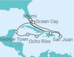 Itinerário do Cruzeiro Porto Rico, EUA, Jamaica, Ilhas Caimão, México - MSC Cruzeiros