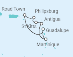 Itinerário do Cruzeiro Ilhas Virgens Britânicas, Sint Maarten, Antígua E Barbuda, Martinique - MSC Cruzeiros