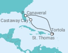 Itinerário do Cruzeiro Ilhas Virgens Americanas - Disney Cruise Line