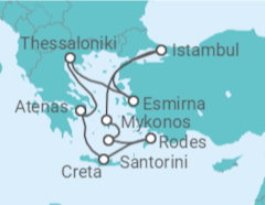 Itinerário do Cruzeiro Grécia, Turquia - NCL Norwegian Cruise Line