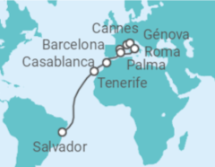 Itinerário do Cruzeiro França, Itália, Espanha, Marrocos - MSC Cruzeiros