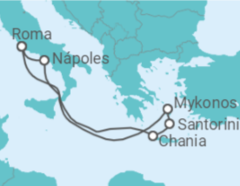 Itinerário do Cruzeiro Itália, Grécia - Disney Cruise Line