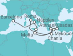 Itinerário do Cruzeiro Grécia, Turquia, Malta, Itália - Disney Cruise Line