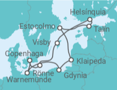 Itinerário do Cruzeiro Polónia, Lituânia, Suécia, Estónia, Finlândia, Dinamarca TI - MSC Cruzeiros