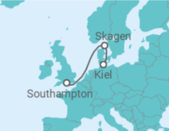 Itinerário do Cruzeiro Queen Anne desde Kiel - Cunard
