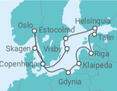 Itinerário do Cruzeiro Noruega, Polónia, Lituânia, Letónia, Estónia, Finlândia, Suécia - Princess Cruises