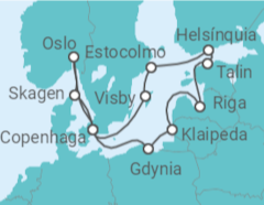 Itinerário do Cruzeiro Suécia, Finlândia, Estónia, Letónia, Lituânia, Polónia, Noruega - Princess Cruises