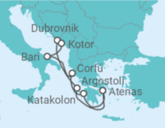 Itinerário do Cruzeiro Grécia, Croácia, Montenegro, Itália - Celestyal Cruises