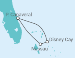 Itinerário do Cruzeiro Bahamas - Disney Cruise Line