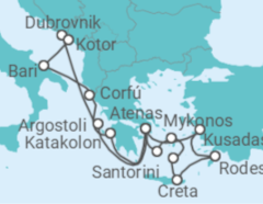 Itinerário do Cruzeiro Maravilhas da Grécia e Turquia - Celestyal Cruises