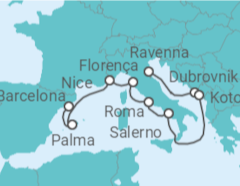 Itinerário do Cruzeiro Croácia, Montenegro, Itália, França, Espanha - NCL Norwegian Cruise Line