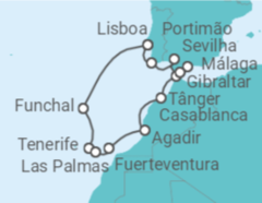 Itinerário do Cruzeiro Ilhas Canárias (Espanha) - NCL Norwegian Cruise Line