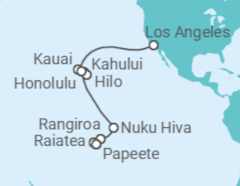 Itinerário do Cruzeiro De Los Angeles a Papeete (Tahití) - Silversea