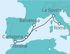 Itinerário do Cruzeiro Gibraltar, Espanha, Itália - Princess Cruises