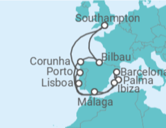 Itinerário do Cruzeiro Portugal, Espanha - Celebrity Cruises