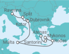 Itinerário do Cruzeiro Croácia, Montenegro, Malta, Grécia - Celebrity Cruises