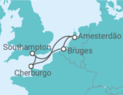 Itinerário do Cruzeiro Bélgica, Holanda, França - Cunard