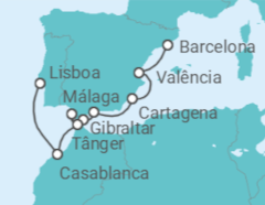 Itinerário do Cruzeiro Espanha, Gibraltar, Marrocos - Silversea