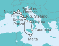 Itinerário do Cruzeiro Itália, Malta - Silversea