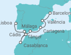 Itinerário do Cruzeiro Espanha, Marrocos - Silversea