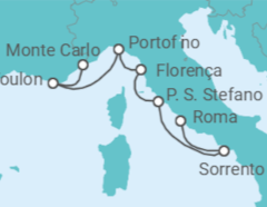 Itinerário do Cruzeiro França, Itália - Silversea