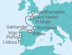 Itinerário do Cruzeiro Portugal, Espanha, França - Silversea