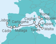 Itinerário do Cruzeiro De Civitavecchia (Roma) a Lisboa - Silversea