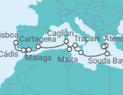 Itinerário do Cruzeiro De Atenas a Lisboa - Silversea