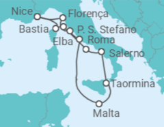 Itinerário do Cruzeiro Itália, Malta - Silversea