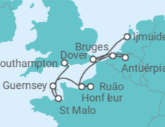 Itinerário do Cruzeiro Guernsey, França, Bélgica - Silversea