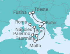 Itinerário do Cruzeiro Itália, Montenegro, Malta - Silversea