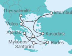 Itinerário do Cruzeiro Turquia, Grécia - Silversea
