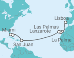 Itinerário do Cruzeiro Espanha, Porto Rico, Bahamas - Oceania Cruises
