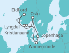 Itinerário do Cruzeiro Noruega, Dinamarca - MSC Cruzeiros