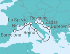 Itinerário do Cruzeiro França, Itália, Montenegro, Croácia - Royal Caribbean
